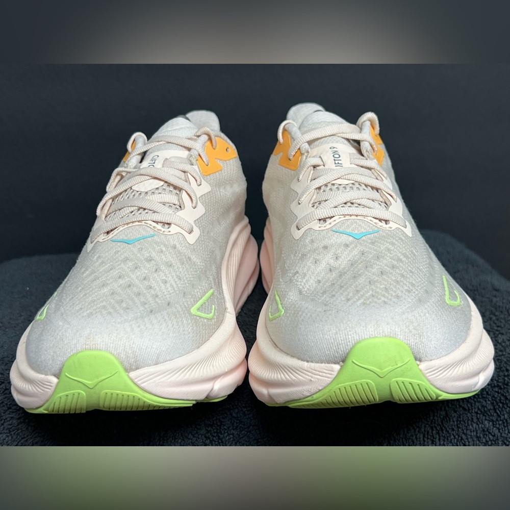 Hoka Women's Clifton 9 Lace Up Athletic Shoes Vanilla/Astral SIZE 10 D WIDE - Picture 8 of 12